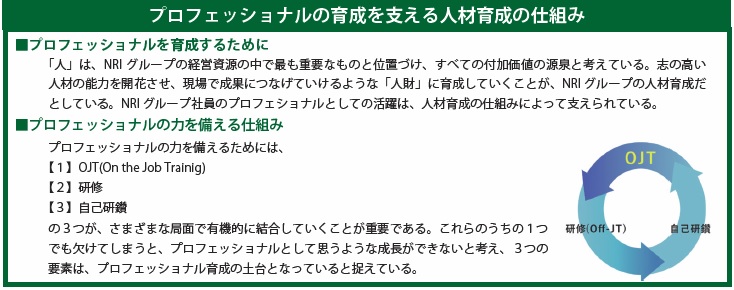 プロフェッショナルの育成を支える人材育成の仕組み